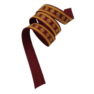 Angel Çanta Aksesuar 3 cm Polyester Kolon Bordo Gold Simli 1 Metre - 3
