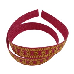 Angel Çanta Aksesuar 3 cm Polyester Kolon Fuşya Gold Simli 1 Metre - 2