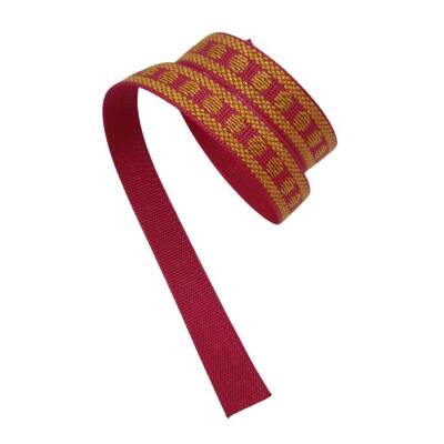 Angel Çanta Aksesuar 3 cm Polyester Kolon Fuşya Gold Simli 1 Metre - 4