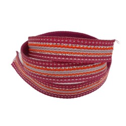 Angel Çanta Aksesuar 3 cm Polyester Kolon Fuşya Gümüş Simli 1 Metre - 2