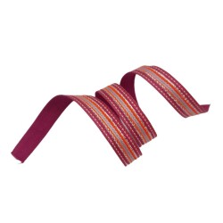 Angel Çanta Aksesuar 3 cm Polyester Kolon Fuşya Gümüş Simli 1 Metre - 3