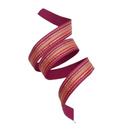 Angel Çanta Aksesuar 3 cm Polyester Kolon Fuşya Gümüş Simli 1 Metre - 4