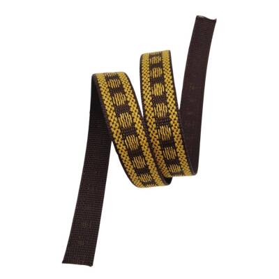 Angel Çanta Aksesuar 3 cm Polyester Kolon Kahverengi Gold Simli 1 Metre - 1
