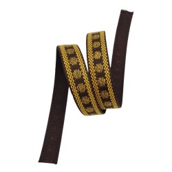 Angel Çanta Aksesuar 3 cm Polyester Kolon Kahverengi Gold Simli 1 Metre - Angel Çanta Aksesuar