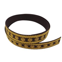 Angel Çanta Aksesuar 3 cm Polyester Kolon Kahverengi Gold Simli 1 Metre - 2