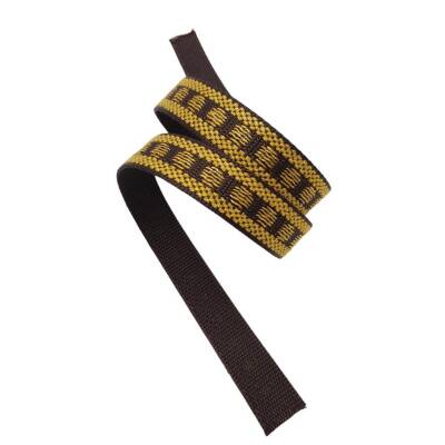 Angel Çanta Aksesuar 3 cm Polyester Kolon Kahverengi Gold Simli 1 Metre - 3