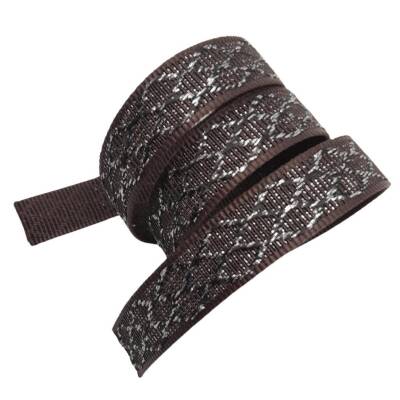 Angel Çanta Aksesuar 3 cm Polyester Kolon Kahverengi Gümüş Simli 1 Metre - 4