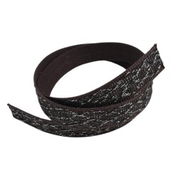 Angel Çanta Aksesuar 3 cm Polyester Kolon Kahverengi Gümüş Simli 1 Metre - 2