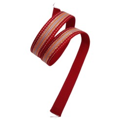 Angel Çanta Aksesuar 3 cm Polyester Kolon Kırmızı Gümüş Simli 1 Metre - 4