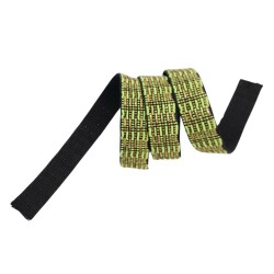 Angel Çanta Aksesuar 3 cm Polyester Kolon Neon Yeşil Gold Simli 1 Metre - Angel Çanta Aksesuar