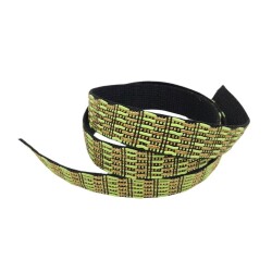 Angel Çanta Aksesuar 3 cm Polyester Kolon Neon Yeşil Gold Simli 1 Metre - 2