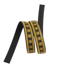 Angel Çanta Aksesuar 3 cm Polyester Kolon Siyah Gold Simli 1 Metre - Angel Çanta Aksesuar