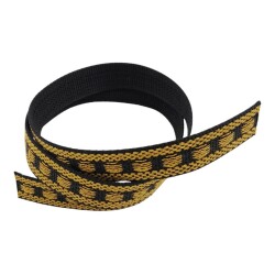 Angel Çanta Aksesuar 3 cm Polyester Kolon Siyah Gold Simli 1 Metre - 2