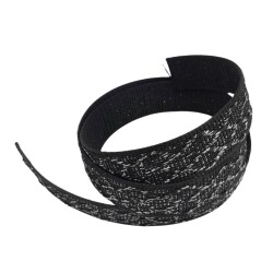 Angel Çanta Aksesuar 3 cm Polyester Kolon Siyah Gümüş Simli 1 Metre - 2
