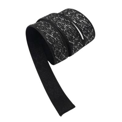 Angel Çanta Aksesuar 3 cm Polyester Kolon Siyah Gümüş Simli 1 Metre - 3