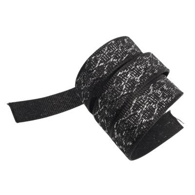 Angel Çanta Aksesuar 3 cm Polyester Kolon Siyah Gümüş Simli 1 Metre - 4