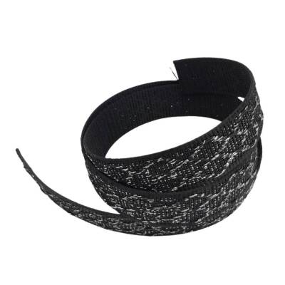 Angel Çanta Aksesuar 3 cm Polyester Kolon Siyah Gümüş Simli 1 Metre - 2