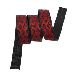 Angel Çanta Aksesuar 3 cm Polyester Kolon Siyah Kırmızı 1 Metre - Angel Çanta Aksesuar