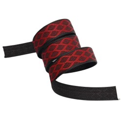 Angel Çanta Aksesuar 3 cm Polyester Kolon Siyah Kırmızı 1 Metre - 4