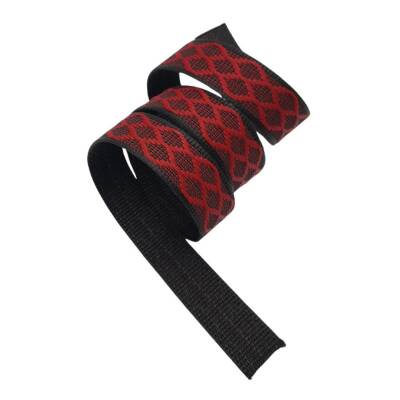 Angel Çanta Aksesuar 3 cm Polyester Kolon Siyah Kırmızı 1 Metre - 5