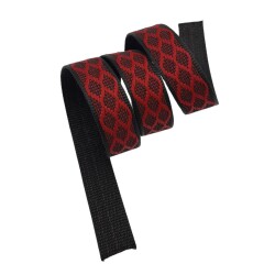 Angel Çanta Aksesuar 3 cm Polyester Kolon Siyah Kırmızı 1 Metre - 3
