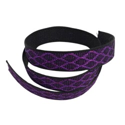 Angel Çanta Aksesuar 3 cm Polyester Kolon Siyah Mor Simli 1 Metre - 2