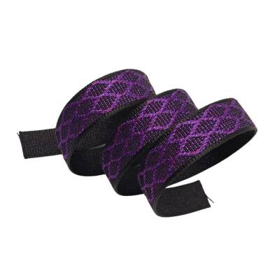 Angel Çanta Aksesuar 3 cm Polyester Kolon Siyah Mor Simli 1 Metre - 4