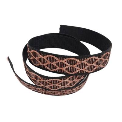 Angel Çanta Aksesuar 3 cm Polyester Kolon Siyah Pembe Simli 1 Metre - 2