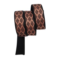 Angel Çanta Aksesuar 3 cm Polyester Kolon Siyah Pembe Simli 1 Metre - 3