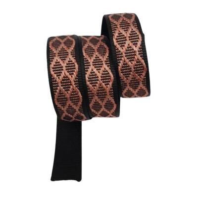 Angel Çanta Aksesuar 3 cm Polyester Kolon Siyah Pembe Simli 1 Metre - 3