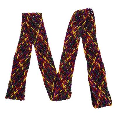 Angel Çanta Aksesuar 3 cm Simli Supra Renkli Örme Kolon 1 metre No:02 - 1