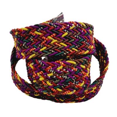 Angel Çanta Aksesuar 3 cm Simli Supra Renkli Örme Kolon 1 metre No:02 - 2