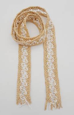 Angel Çanta Aksesuar 4 cm Bej Beyaz Renk Hasır Örgü Model Kolon 1 Metre - 1