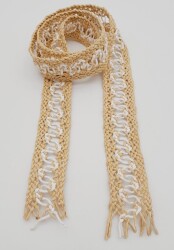 Angel Çanta Aksesuar 4 cm Bej Beyaz Renk Hasır Örgü Model Kolon 1 Metre - 2