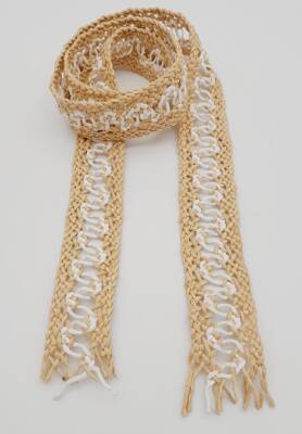 Angel Çanta Aksesuar 4 cm Bej Beyaz Renk Hasır Örgü Model Kolon 1 Metre - 2