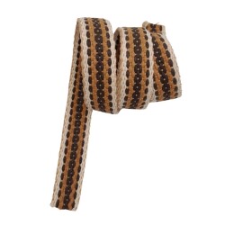 Angel Çanta Aksesuar 4 cm Jüt Kolon Zincir Desen Kahve Tonları 1 Metre - Angel Çanta Aksesuar