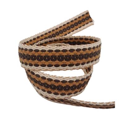 Angel Çanta Aksesuar 4 cm Jüt Kolon Zincir Desen Kahve Tonları 1 Metre - 2