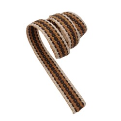 Angel Çanta Aksesuar 4 cm Jüt Kolon Zincir Desen Kahve Tonları 1 Metre - 3