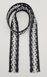 Angel Çanta Aksesuar 4 cm Siyah Beyaz Renk Hasır Örgü Model Kolon 1 Metre - Angel Çanta Aksesuar