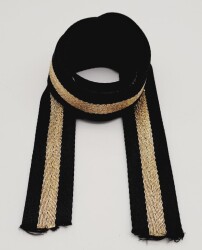 Angel Çanta Aksesuar 4 Cm Siyah Renk Simli Polyester Kolon 1 Metre - 2