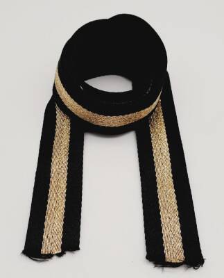 Angel Çanta Aksesuar 4 Cm Siyah Renk Simli Polyester Kolon 1 Metre - 2