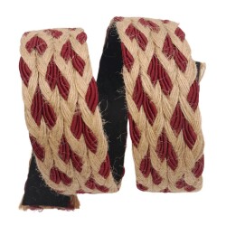 Angel Çanta Aksesuar 5 cm Jüt Örme Kolon Bordo Renk 1 metre - 2