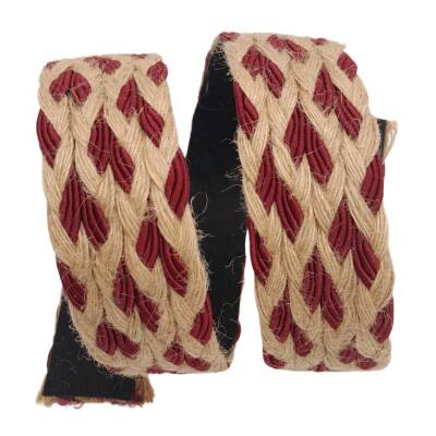 Angel Çanta Aksesuar 5 cm Jüt Örme Kolon Bordo Renk 1 metre - 2