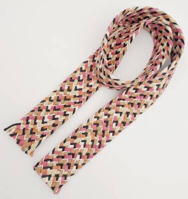 Angel Çanta Aksesuar 5 cm Renkli Hasır Örgü Model Pamuklu Kolon 1 Metre - 3