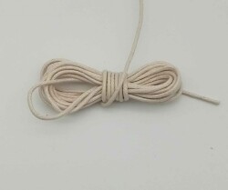 Angel Çanta Aksesuar Bej Renk Mumlu Koton İp 5 Metre - Angel Çanta Aksesuar