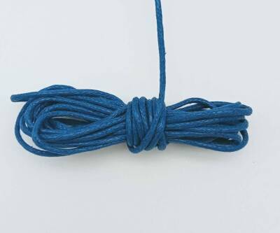 Angel Çanta Aksesuar Mavi Renk Mumlu Koton İp 5 Metre - 1