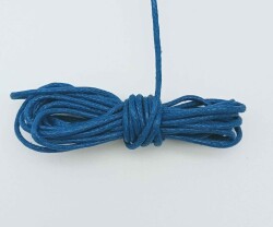 Angel Çanta Aksesuar Mavi Renk Mumlu Koton İp 5 Metre - Angel Çanta Aksesuar