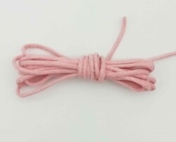 Angel Çanta Aksesuar Pembe Renk Mumlu Koton İp 5 Metre - Angel Çanta Aksesuar