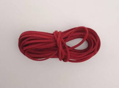 Angel Çanta Aksesuar 5 metre Kırmızı Nubuk Deri İp No:1 - 1
