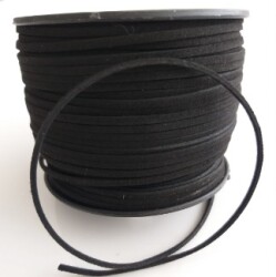 Angel Çanta Aksesuar Nubuk Deri İp Siyah No:10 - Angel Çanta Aksesuar